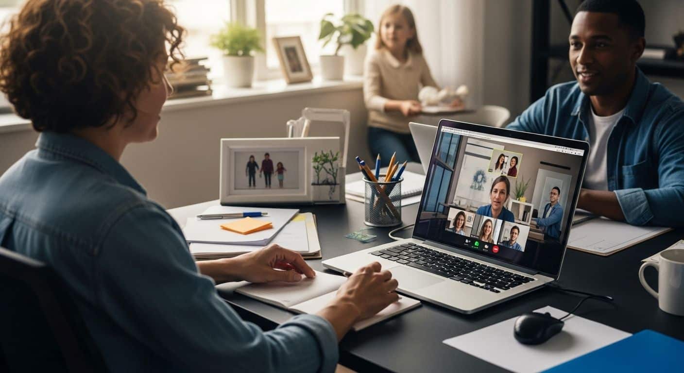 remote work collaboration, home office productivity